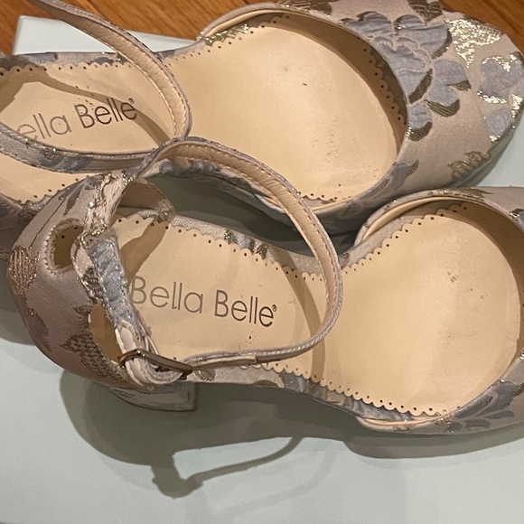 Bella Belle Catarina Blue & Silver Jacquard Platform Sandals, US Size 7 - Picture 10 of 10
